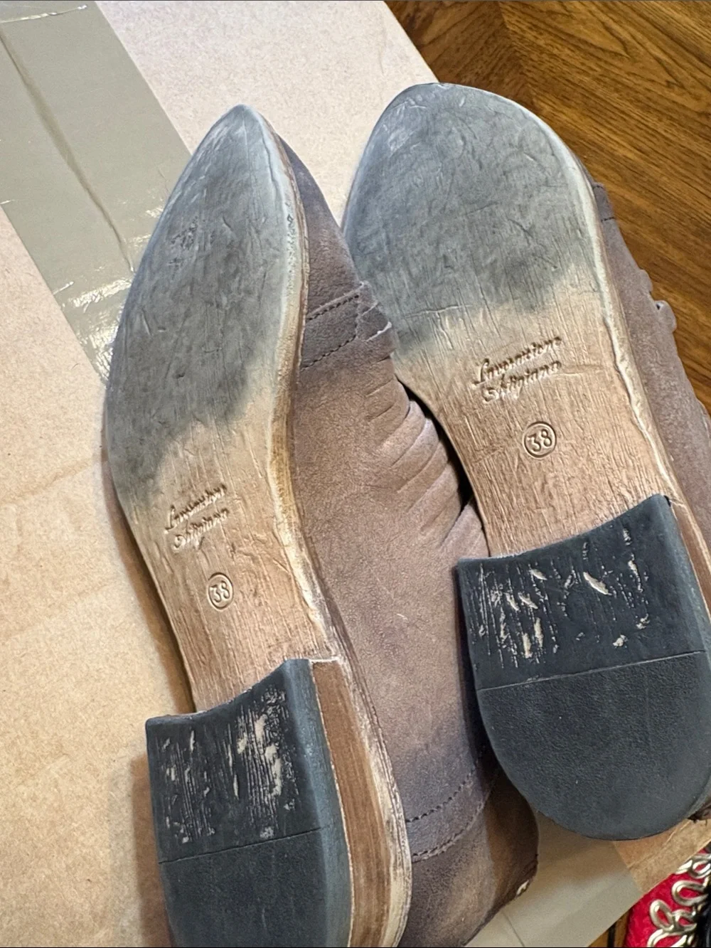 Free People Brown Suede Pointed Toe Wrap Booties